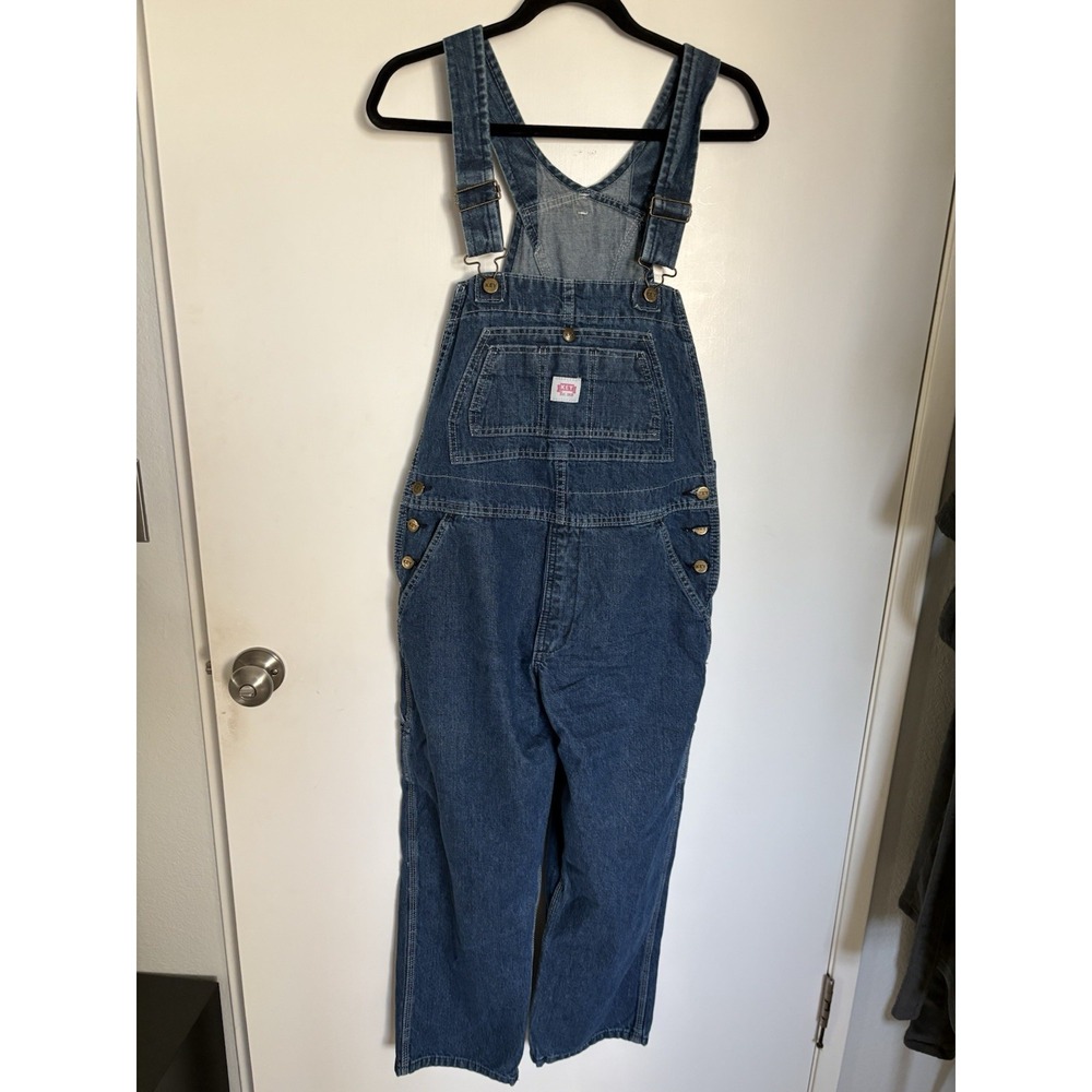 Key Blue Denim Bib Overalls Women's Size 12 Short Work Chore Utility Jean Farm